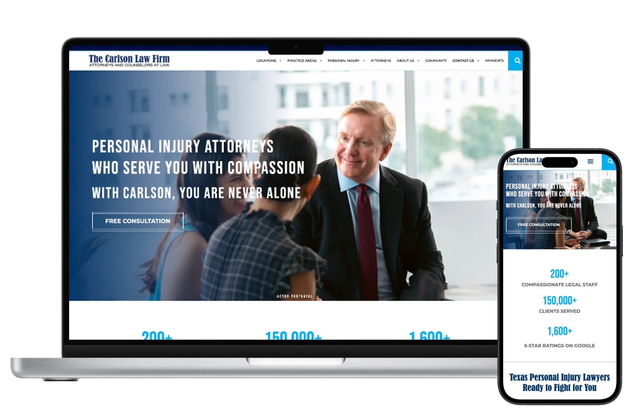 Personal Injury Website Design — website design example
