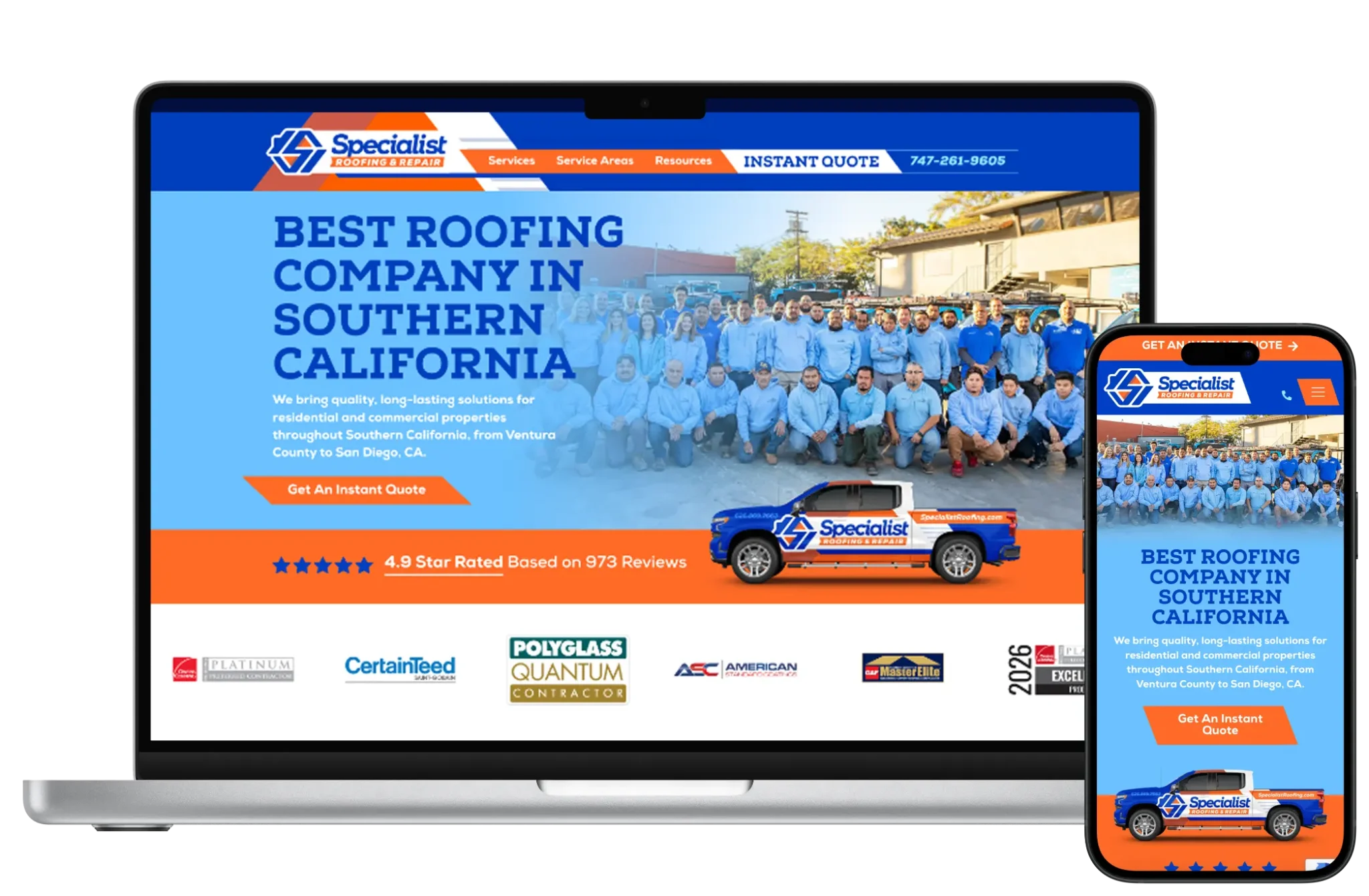 Roofing Website Design Agency 1 — website design example